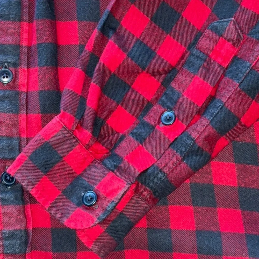 J. Crew Red and Black Plaid Men's Shirt